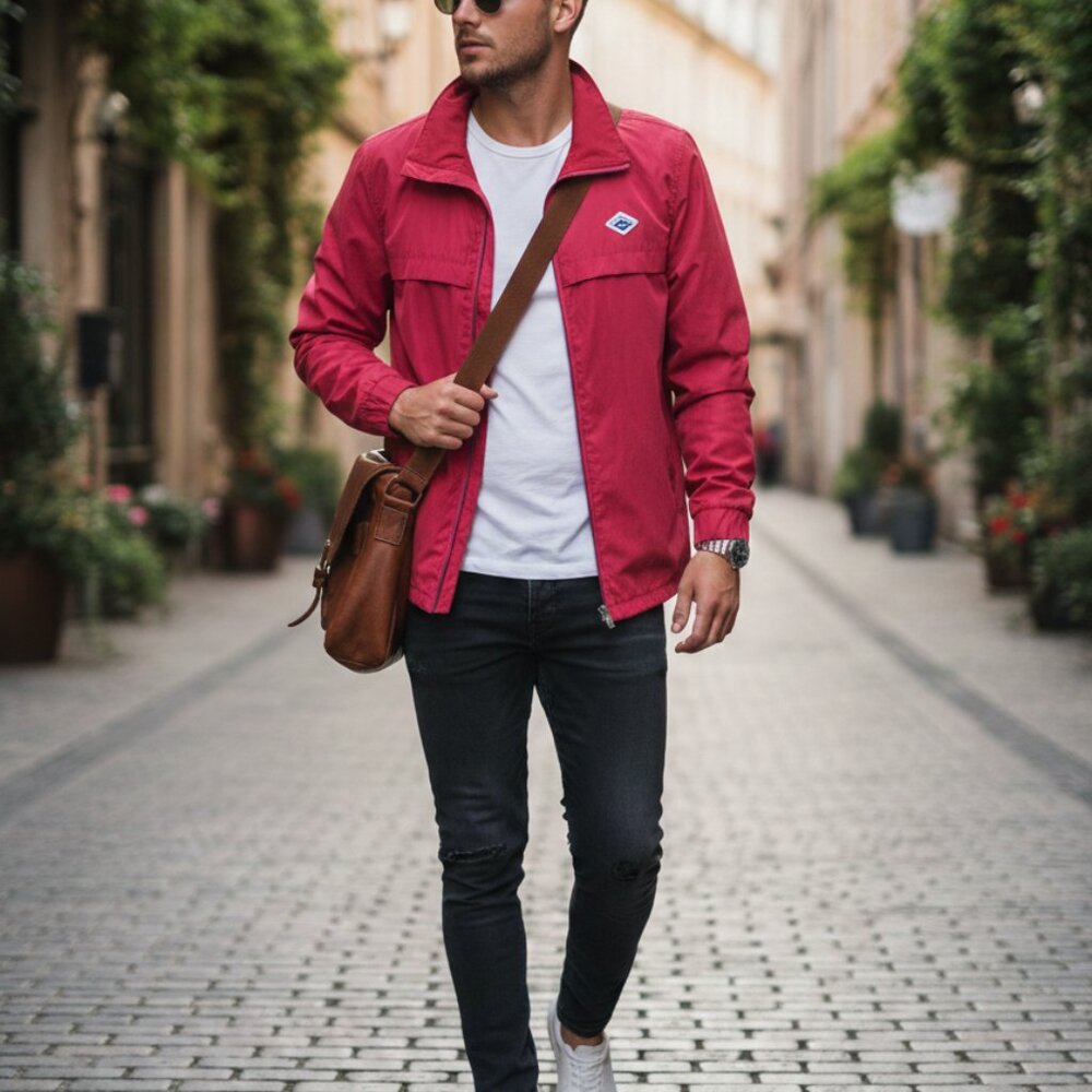 Scotch & Soda Amsterdams Blauw Red Windbreaker Jacket - Rare